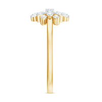 Rosec Jewels cubic zirconia flower cluster engagement ring with sparkling stones and intricate floral design.
