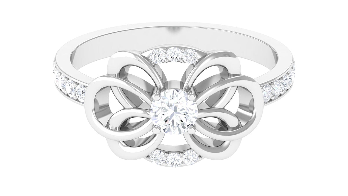 Nature Inspired Real Diamond Engagement Ring for Women