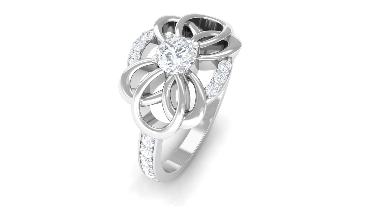 Nature Inspired Real Diamond Engagement Ring for Women