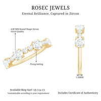 Cubic Zirconia Half Eternity Wedding Anniversary Ring