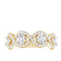 Cubic Zirconia Braided Half Eternity Band Ring