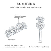 Round moissanite infinity wedding band ring from Rosec Jewels featuring a continuous circle of sparkling stones on a sleek band.