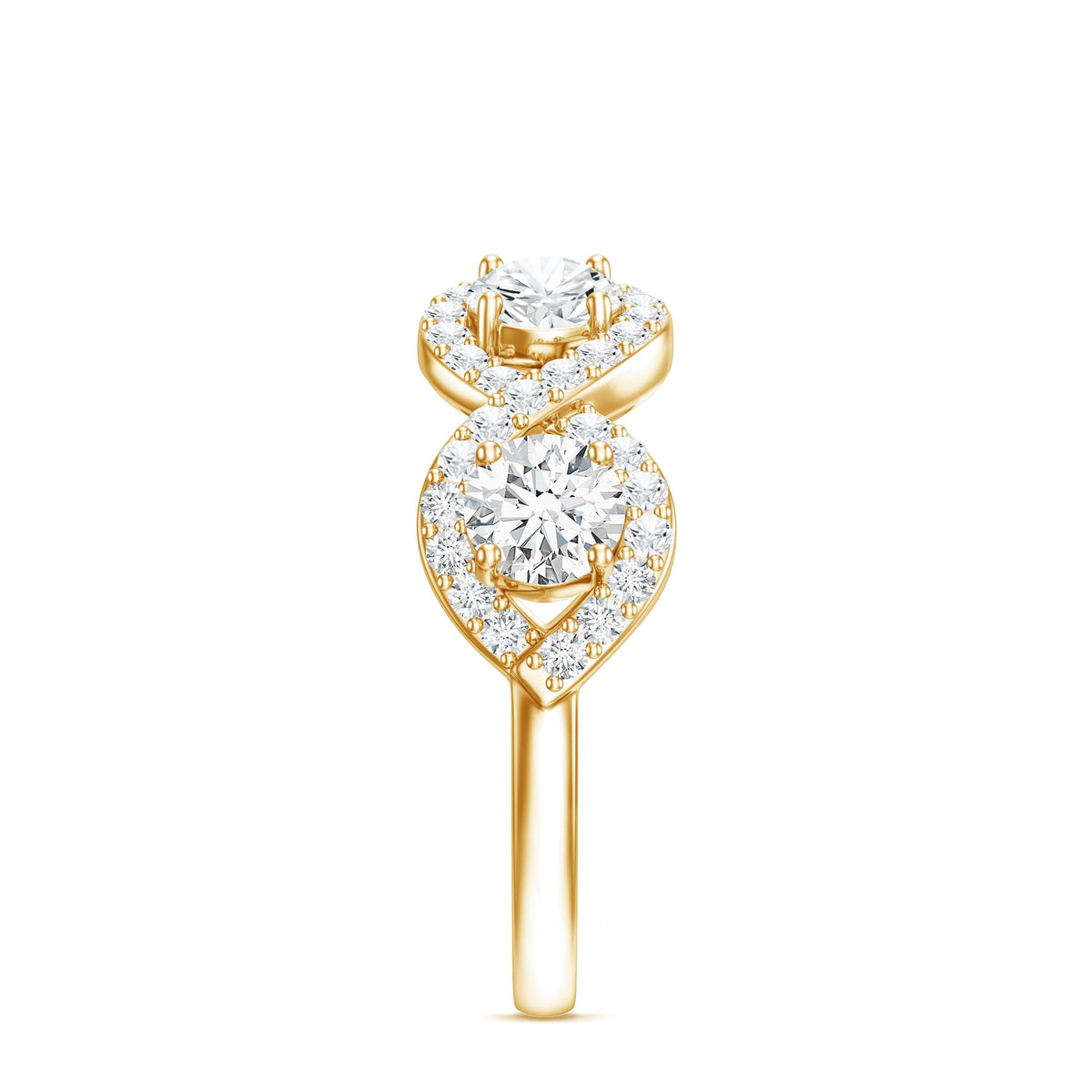 Round Moissanite infinity wedding band ring by Rosec Jewels featuring a circular design with sparkling moissanite stones.