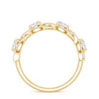 Round moissanite infinity wedding band ring by Rosec Jewels featuring sparkling moissanite stones and a sleek, circular design.