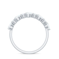 Certified Moissanite Half Eternity Stackable Ring for Women
