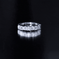 Oval and Baguette Cut Zircon Wedding Half Eternity Ring