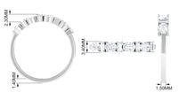 Oval and Baguette Cut Zircon Wedding Half Eternity Ring
