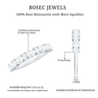 Certified Baguette and Oval Cut Moissanite Half Eternity Band