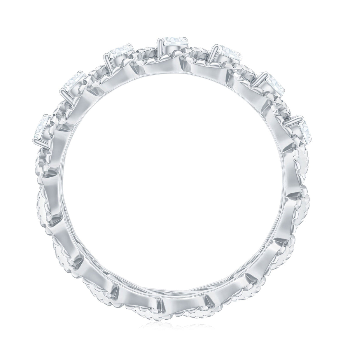 Cubic Zirconia Twisted Eternity Band Ring