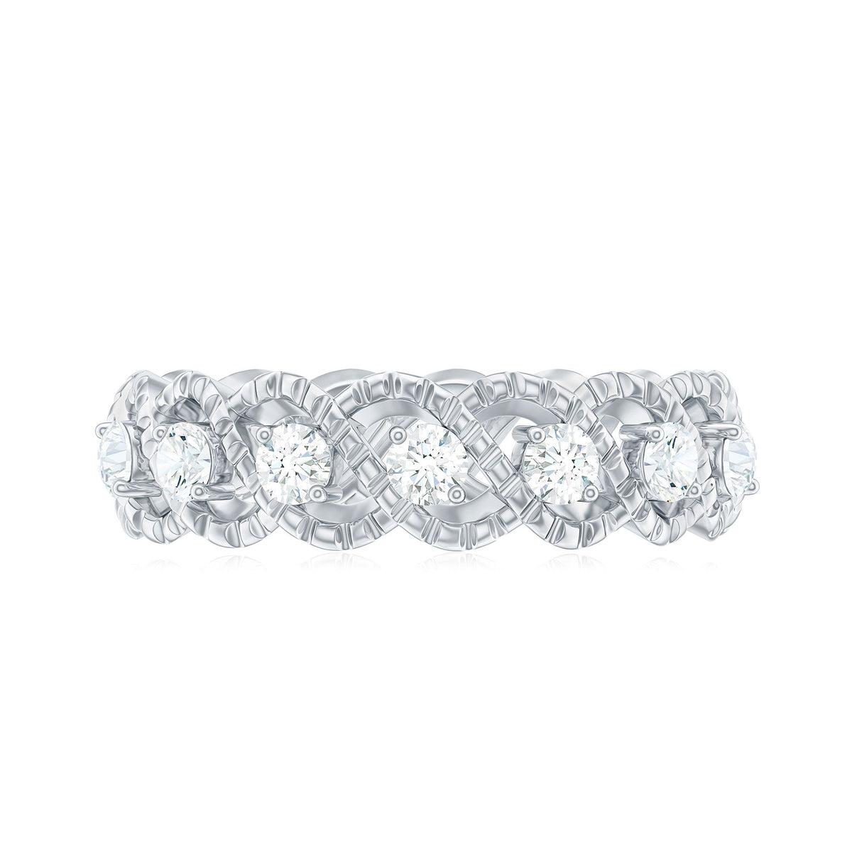 Cubic Zirconia Twisted Eternity Band Ring