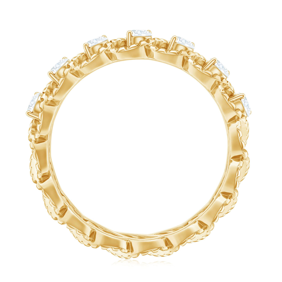 Cubic Zirconia Twisted Eternity Band Ring