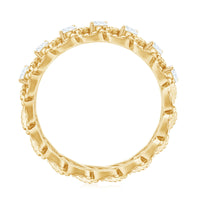 Cubic Zirconia Twisted Eternity Band Ring
