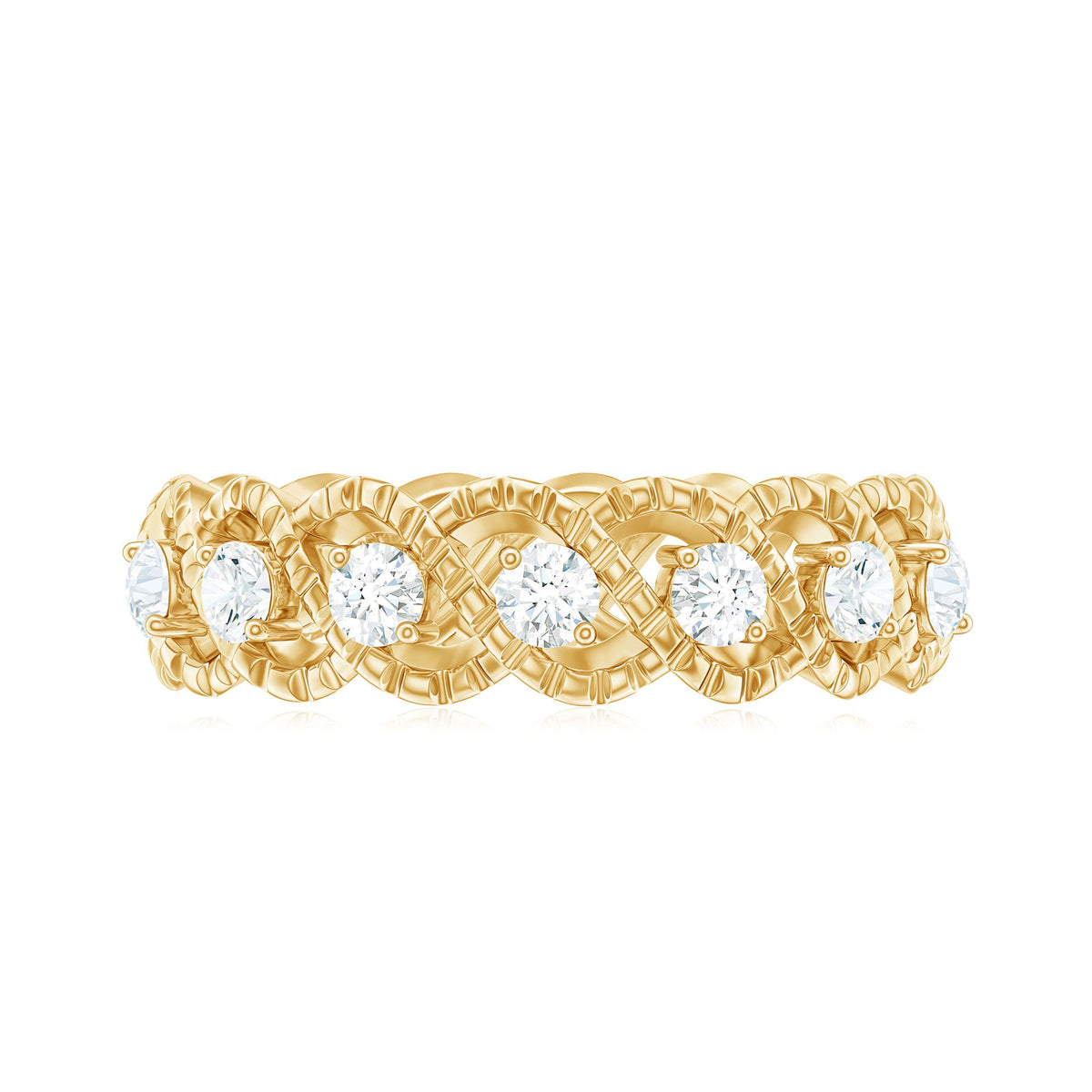 Cubic Zirconia Twisted Eternity Band Ring