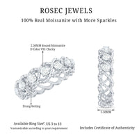 Round Moissanite Twisted Half Eternity Wedding Band