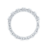 Round Moissanite Twisted Half Eternity Wedding Band