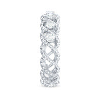 Round Moissanite Twisted Half Eternity Wedding Band
