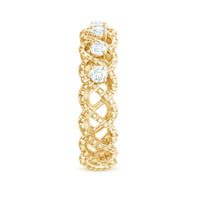 Round Moissanite Twisted Half Eternity Wedding Band