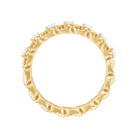Round Moissanite Twisted Half Eternity Wedding Band