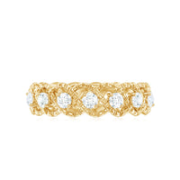 Round Moissanite Twisted Half Eternity Wedding Band