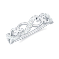 Vintage Inspired Moissanite Infinity Wedding Band Ring
