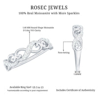 Vintage Inspired Moissanite Infinity Wedding Band Ring