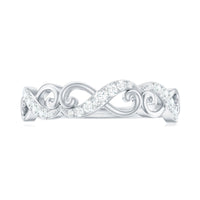 Vintage Inspired Moissanite Infinity Wedding Band Ring