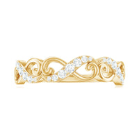 Vintage Inspired Moissanite Infinity Wedding Band Ring