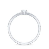 Rosec Jewels 3/4 CT zircon two-stone engagement ring with split shank design, showcasing sparkling stones and elegant band details.