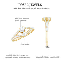 Moissanite Toi et Moi Engagement Ring with Split Shank