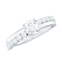 1 CT Round Cut Cubic Zirconia Promise Ring in Prong Setting