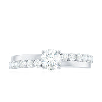 1 CT Round Cut Cubic Zirconia Promise Ring in Prong Setting