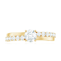 1 CT Round Cut Cubic Zirconia Promise Ring in Prong Setting