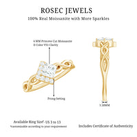Princess cut moissanite infinity promise ring with half halo, featuring sparkling stones and a sleek silver band.