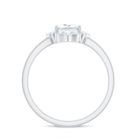 Princess cut moissanite floral engagement ring for women by Rosec Jewels, featuring a sparkling central stone and intricate floral design.