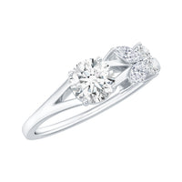 Certified Moissanite promise ring with butterfly motif from Rosec Jewels, featuring sparkling stones and intricate butterfly design.