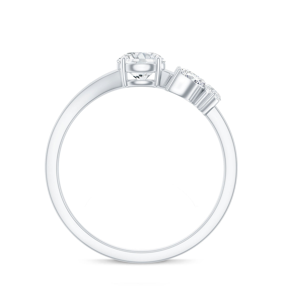 Certified Moissanite promise ring with butterfly motif by Rosec Jewels, featuring sparkling moissanite stones on a delicate ring band.