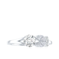 Rosec Jewels certified moissanite promise ring with butterfly motif, showcasing intricate design and sparkling gemstone.