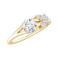 Rosec Jewels certified moissanite promise ring with butterfly motif, showcasing intricate design and sparkling gemstone details.