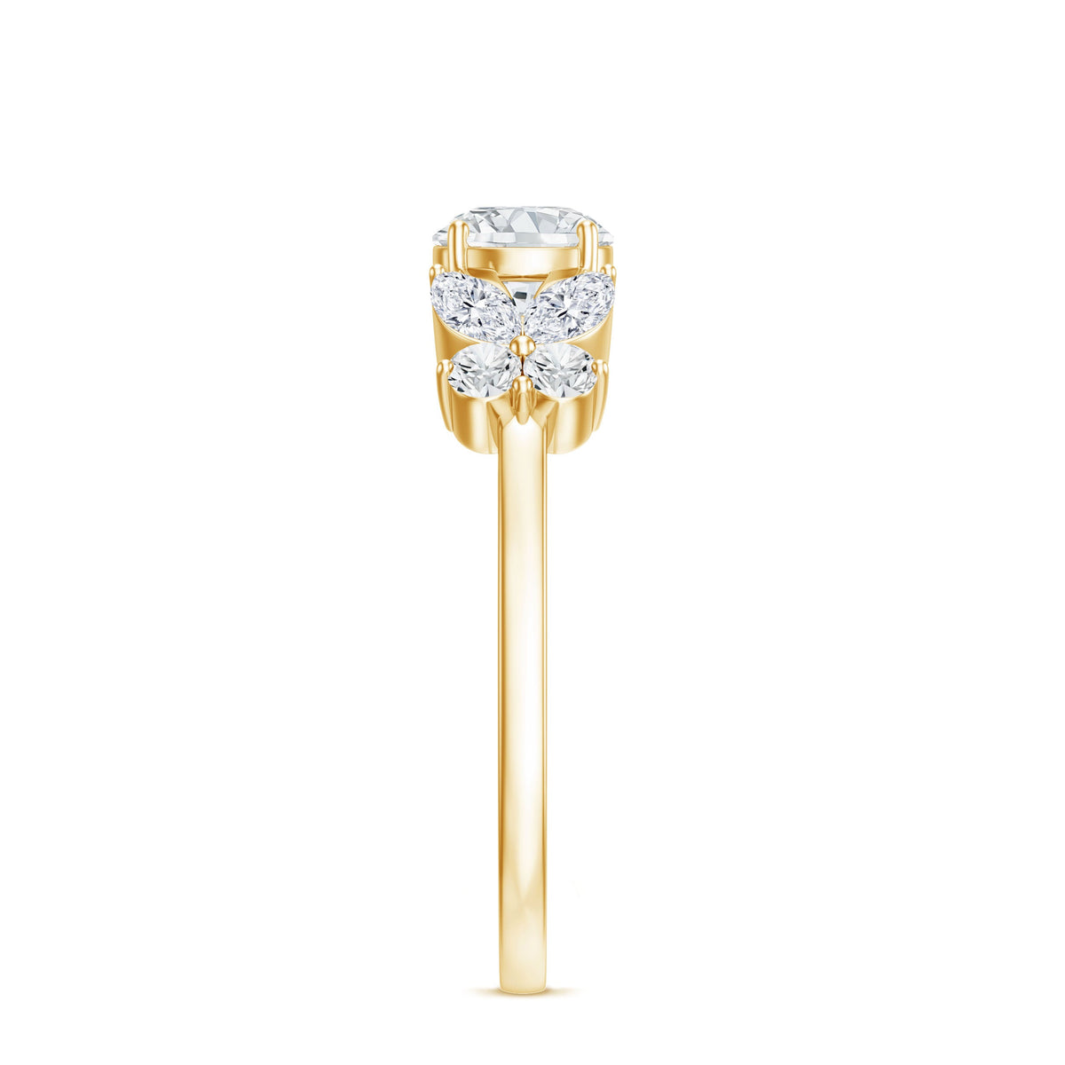 Rosec Jewels certified moissanite promise ring featuring a delicate butterfly motif in sterling silver.