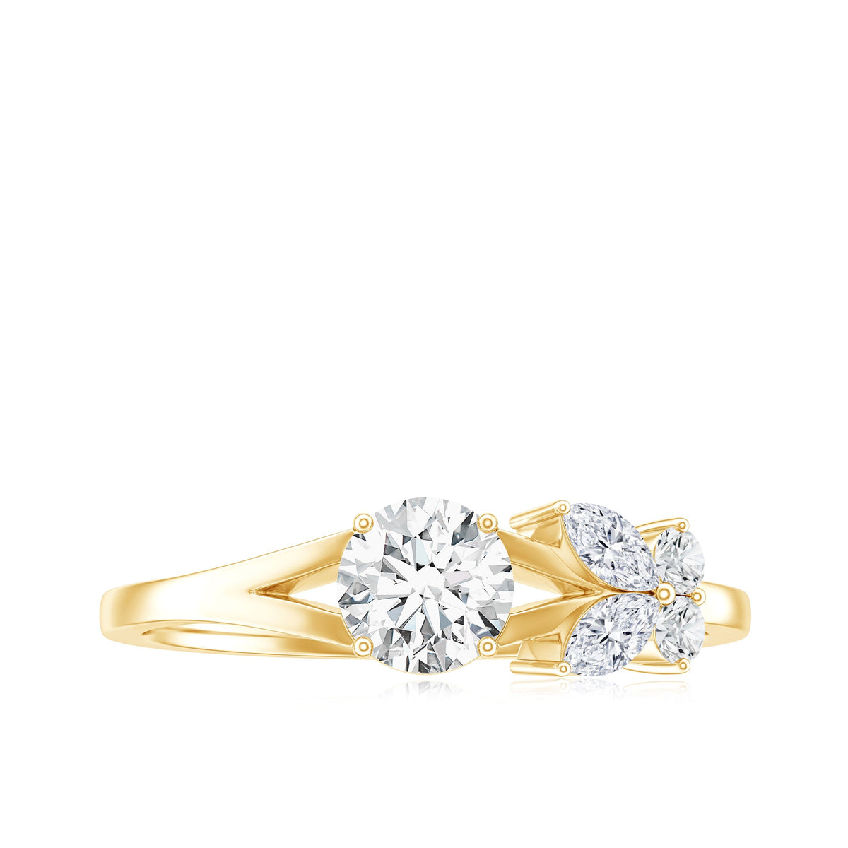 Certified Moissanite promise ring with butterfly motif from Rosec Jewels, featuring sparkling gemstone and intricate butterfly design.