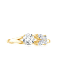Certified Moissanite promise ring with butterfly motif from Rosec Jewels, featuring sparkling gemstone and intricate butterfly design.
