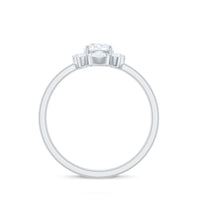 1.25 CT Round and Marquise Zircon Minimal Engagement Ring in Prong Setting