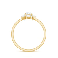 1.25 CT Round and Marquise Zircon Minimal Engagement Ring in Prong Setting