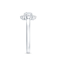 Round Moissanite Halo Engagement Ring for Women