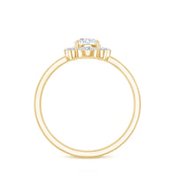 Round Moissanite Halo Engagement Ring for Women