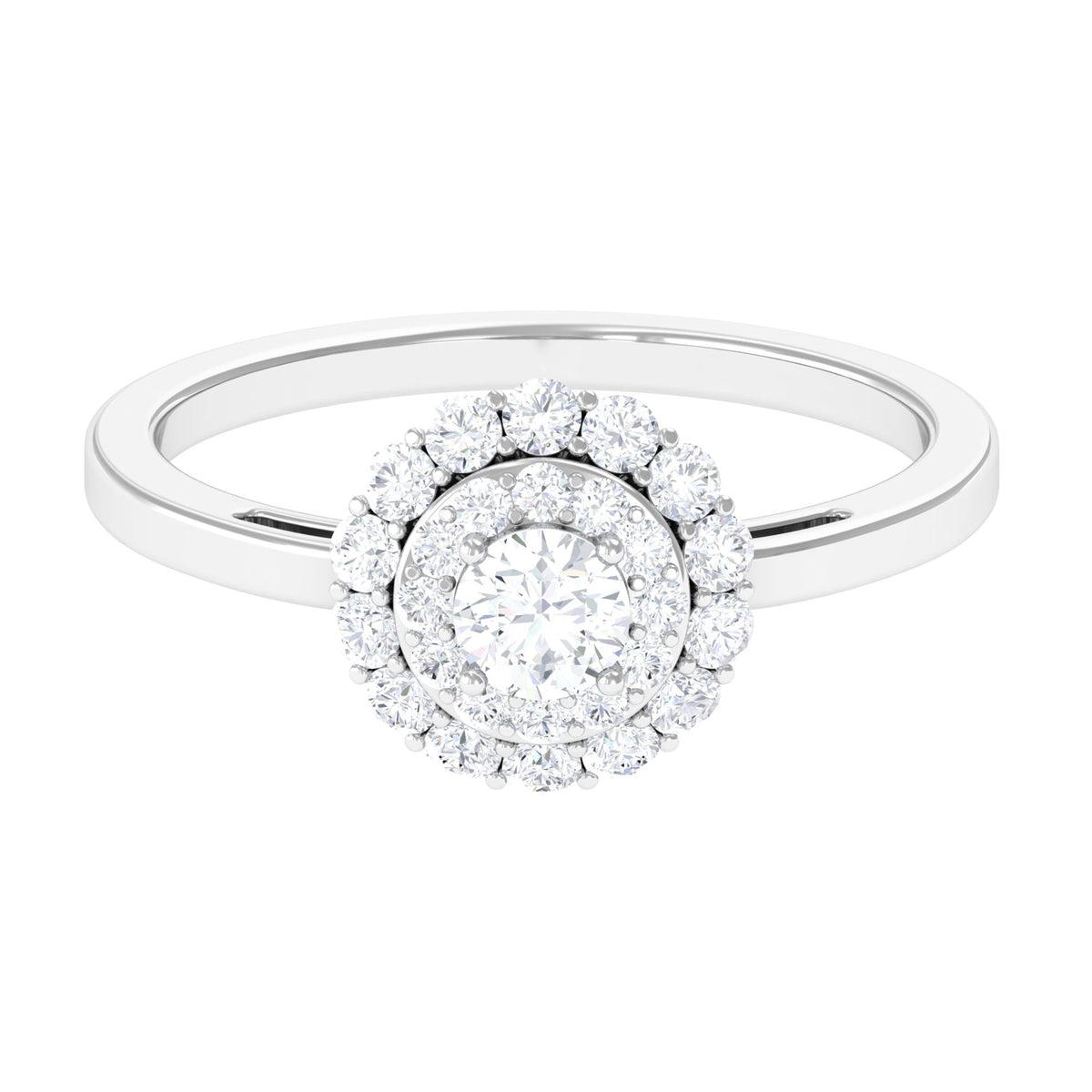 1.25 CT Certified Zircon Vintage Inspired Double Halo Ring