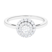 1.25 CT Certified Zircon Vintage Inspired Double Halo Ring