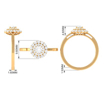 1.25 CT Certified Zircon Vintage Inspired Double Halo Ring
