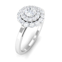 1.25 CT Certified Zircon Vintage Inspired Double Halo Ring