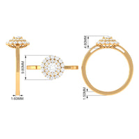 1.25 CT Certified Zircon Vintage Inspired Double Halo Ring